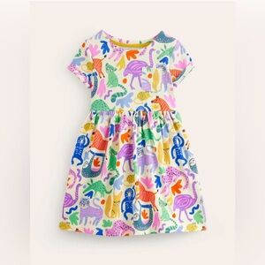 Mini Boden Short Sleeve Fun Jersey Dress in Safari Friends 18-24 months